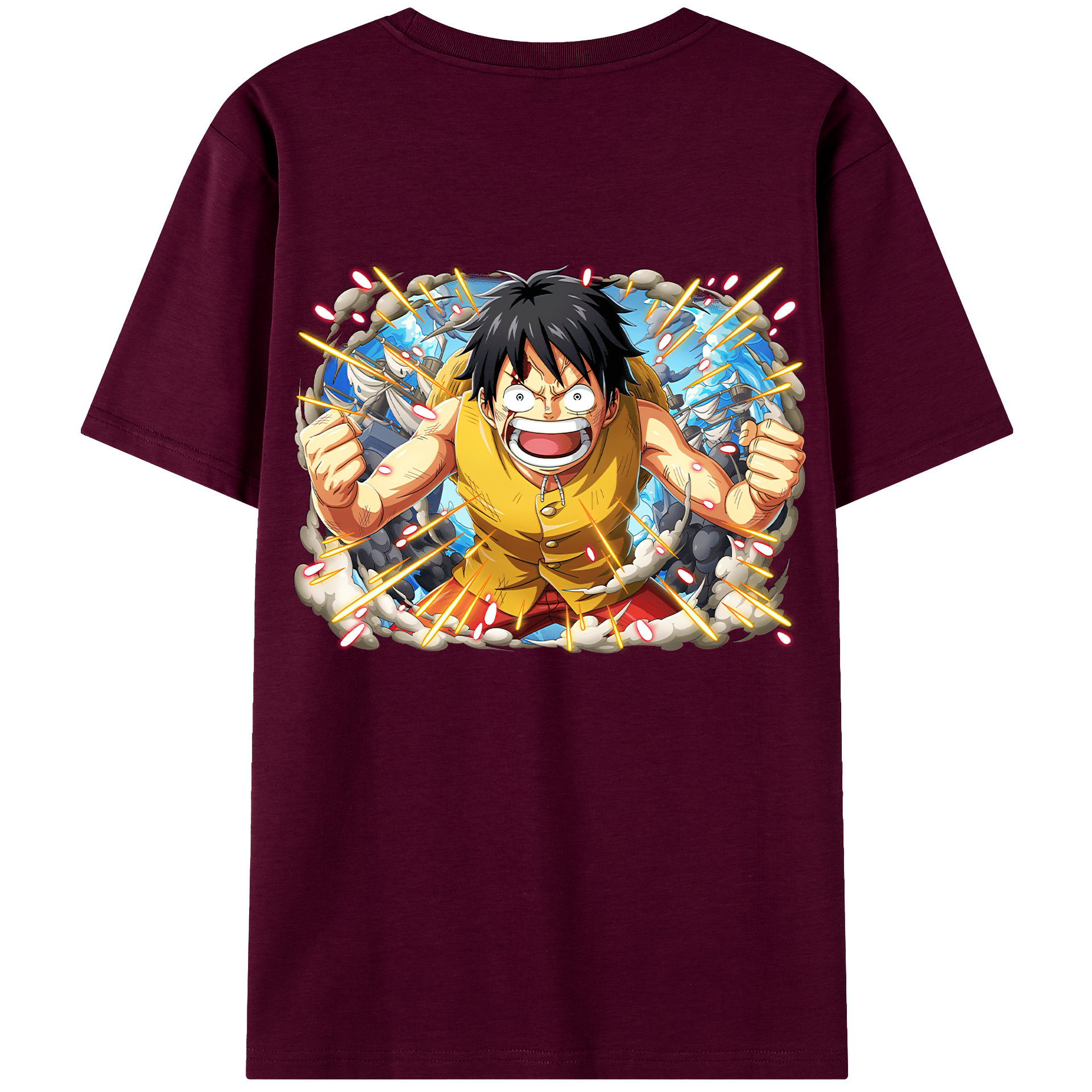 ワンピース モンキー・D・ルフィ ONE PIECE Monkey D. Luffy レディース半袖Tシャツ(バックプリント)